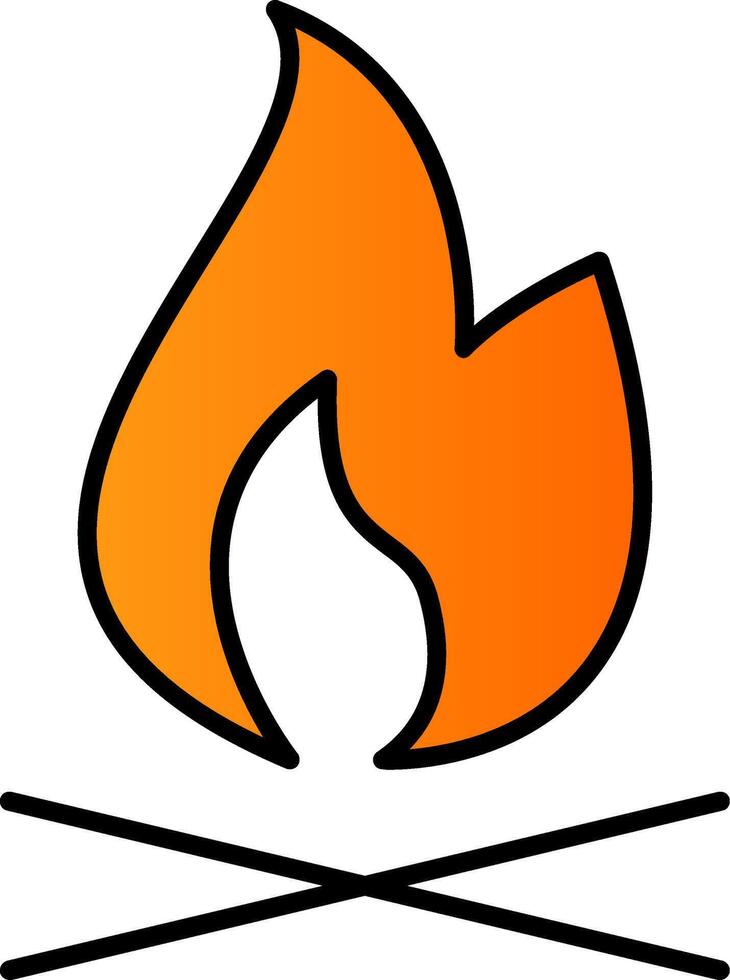 Fire Line Filled Gradient  Icon vector