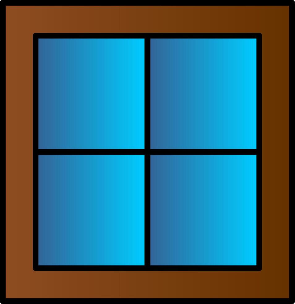 Window Line Filled Gradient  Icon vector