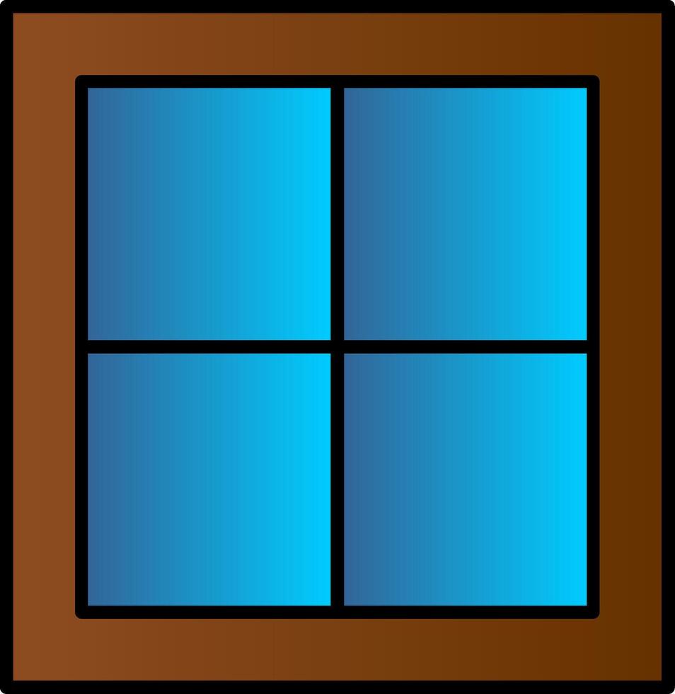 Window Line Filled Gradient  Icon vector