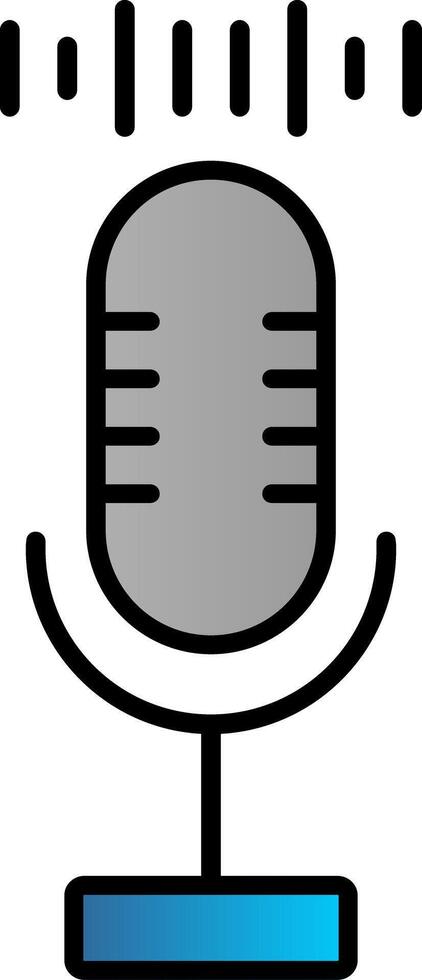 Audio Recorder Line Filled Gradient  Icon vector