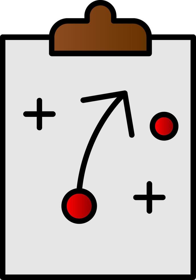 estrategia línea lleno degradado icono vector