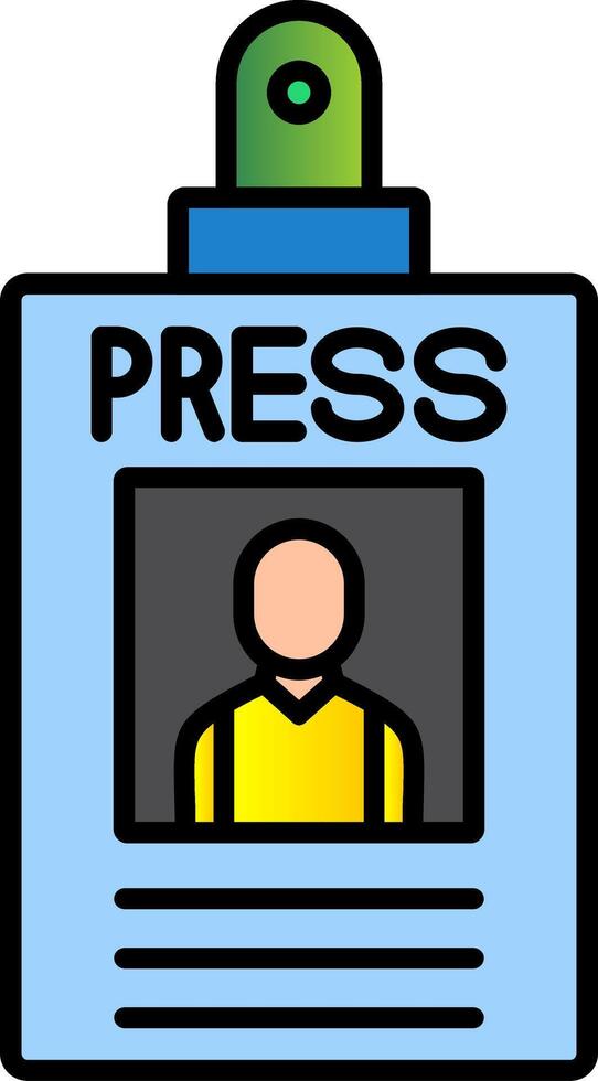 Press Pass Line Filled Gradient  Icon vector