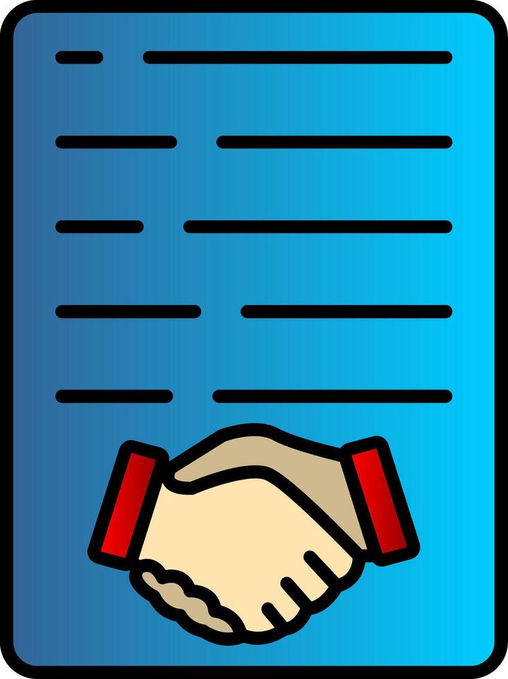 Handshake Line Filled Gradient  Icon vector