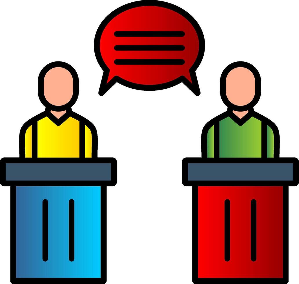 Debate Line Filled Gradient  Icon vector