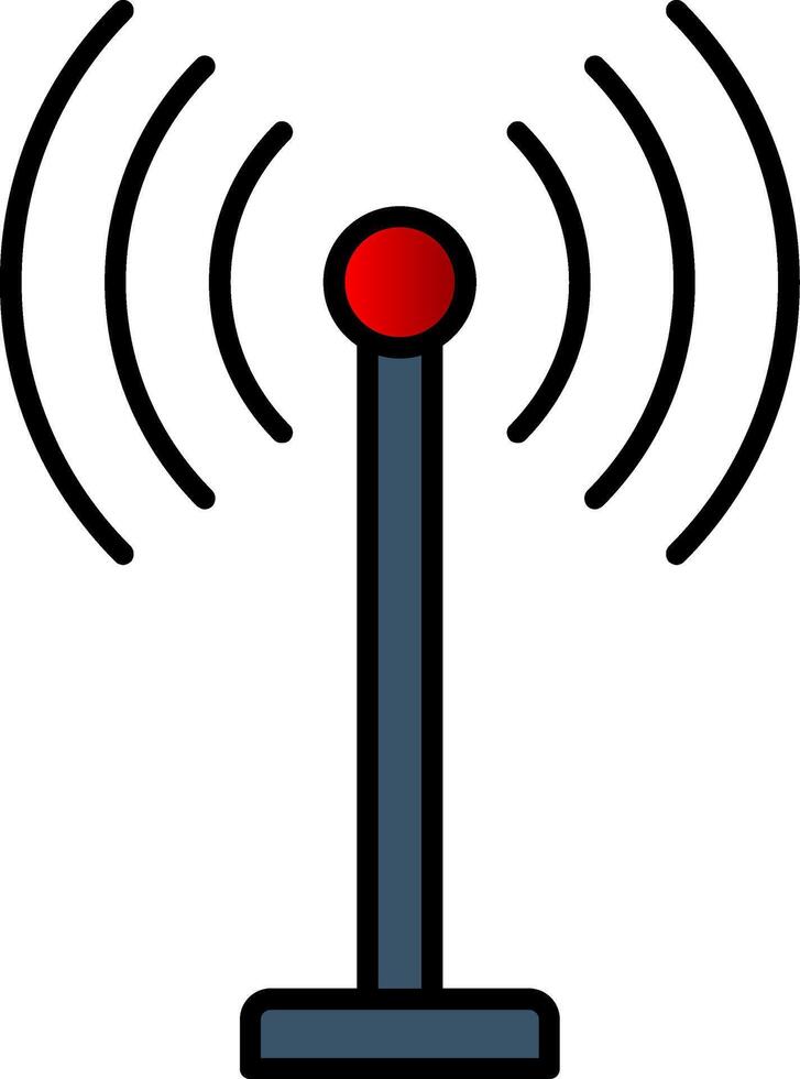 Antenna Line Filled Gradient  Icon vector
