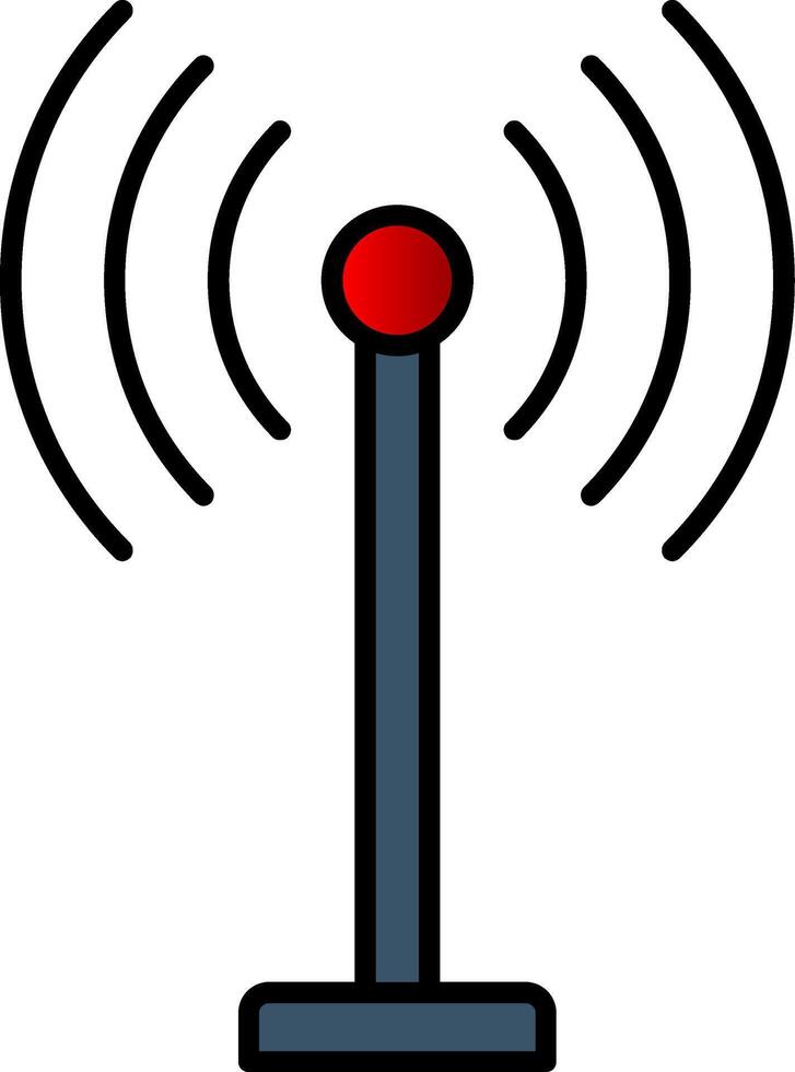 antena línea lleno degradado icono vector