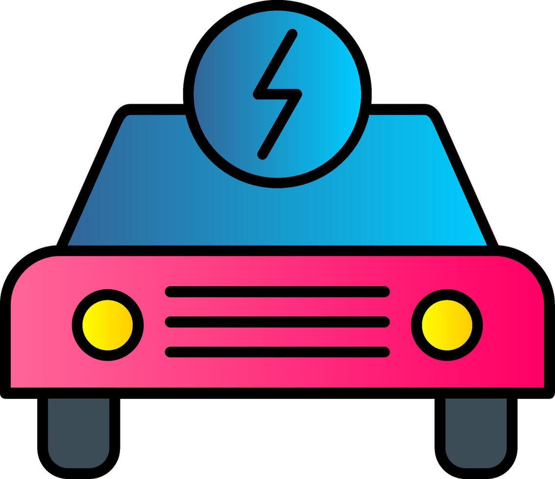 Electric Car Line Filled Gradient  Icon vector