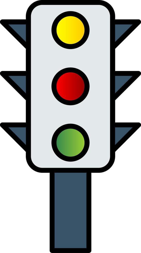 Traffic Control Line Filled Gradient  Icon vector