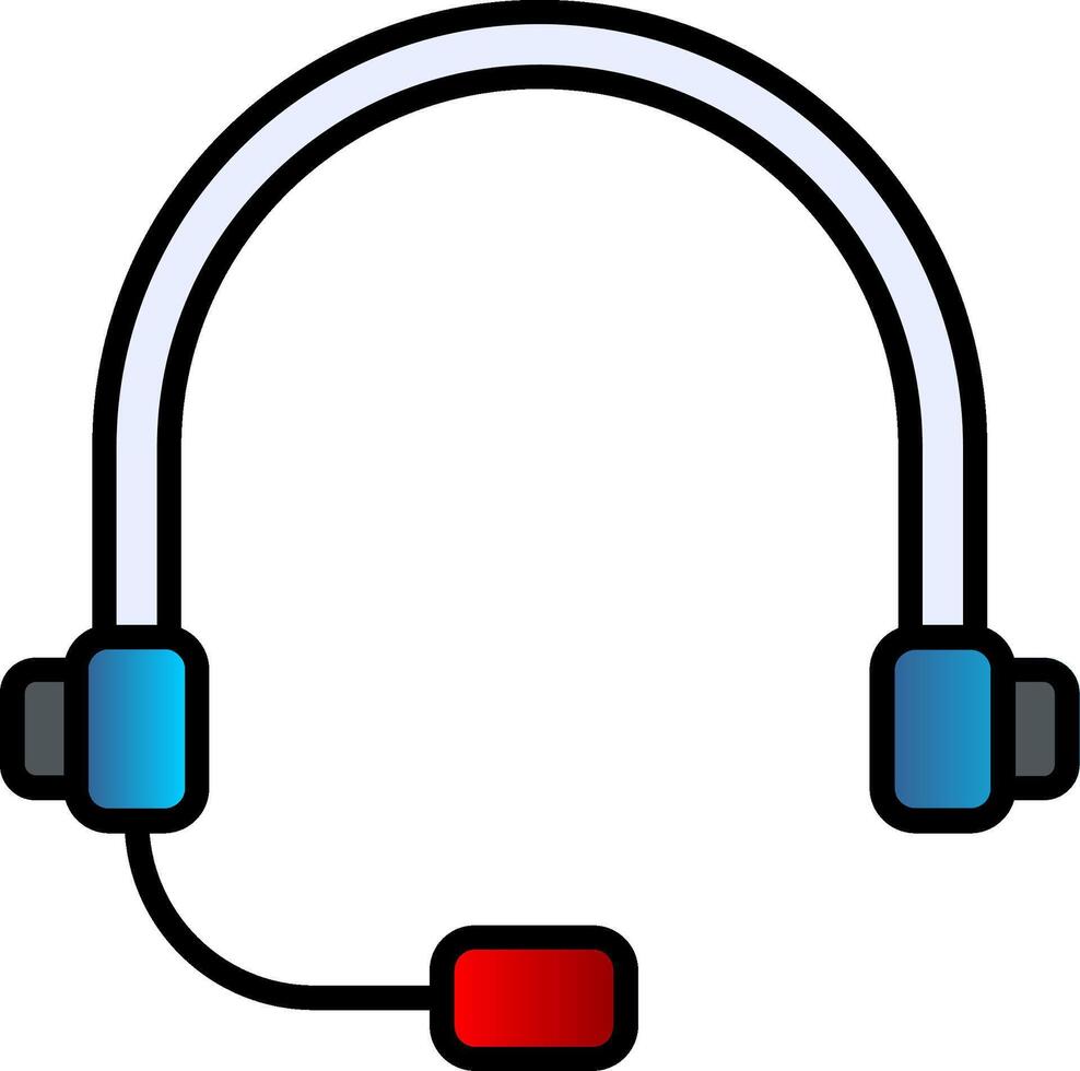 Headset Line Filled Gradient  Icon vector