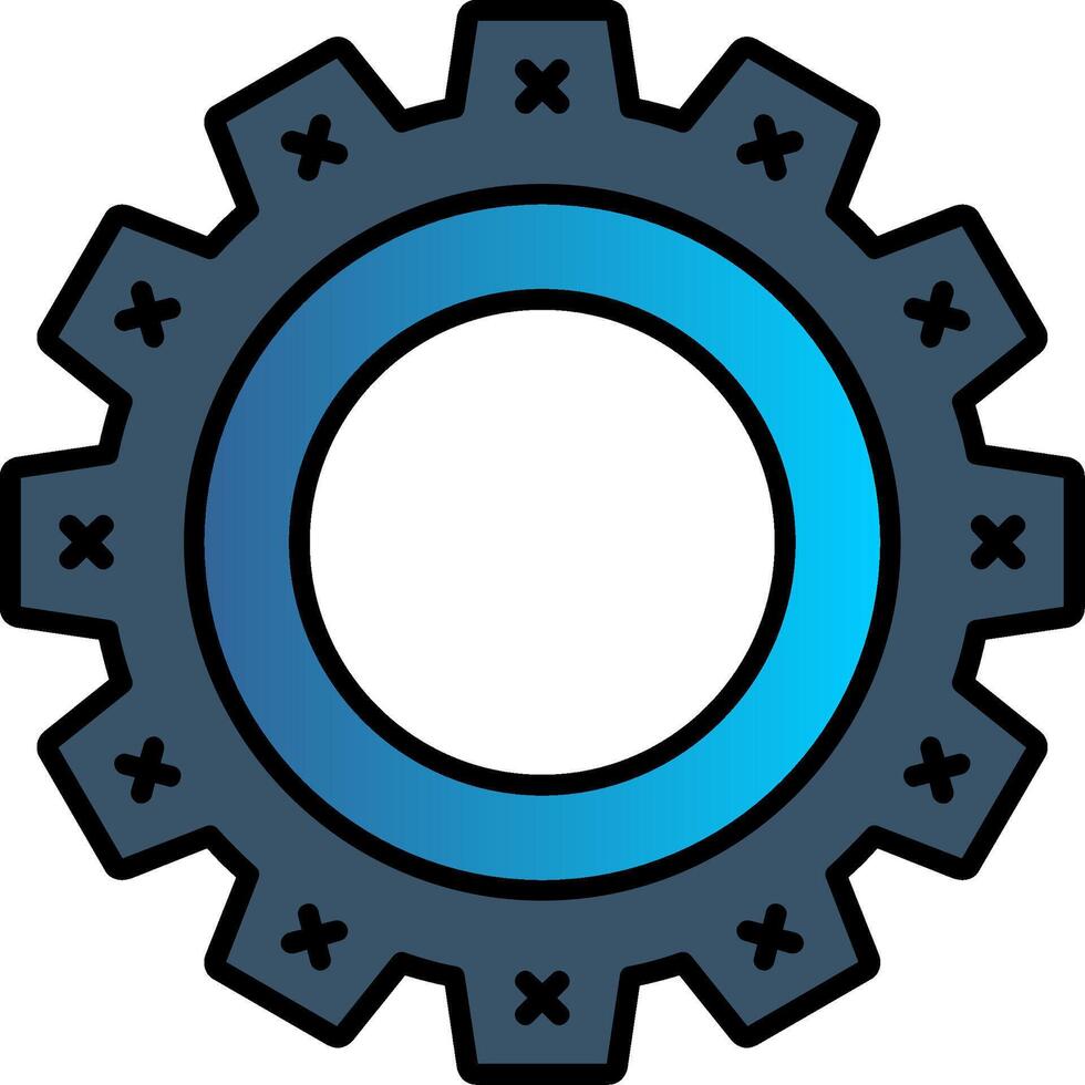 Cogwheel Line Filled Gradient  Icon vector