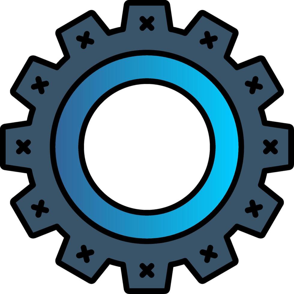 Cogwheel Line Filled Gradient  Icon vector