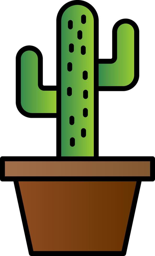 Cactus Line Filled Gradient  Icon vector