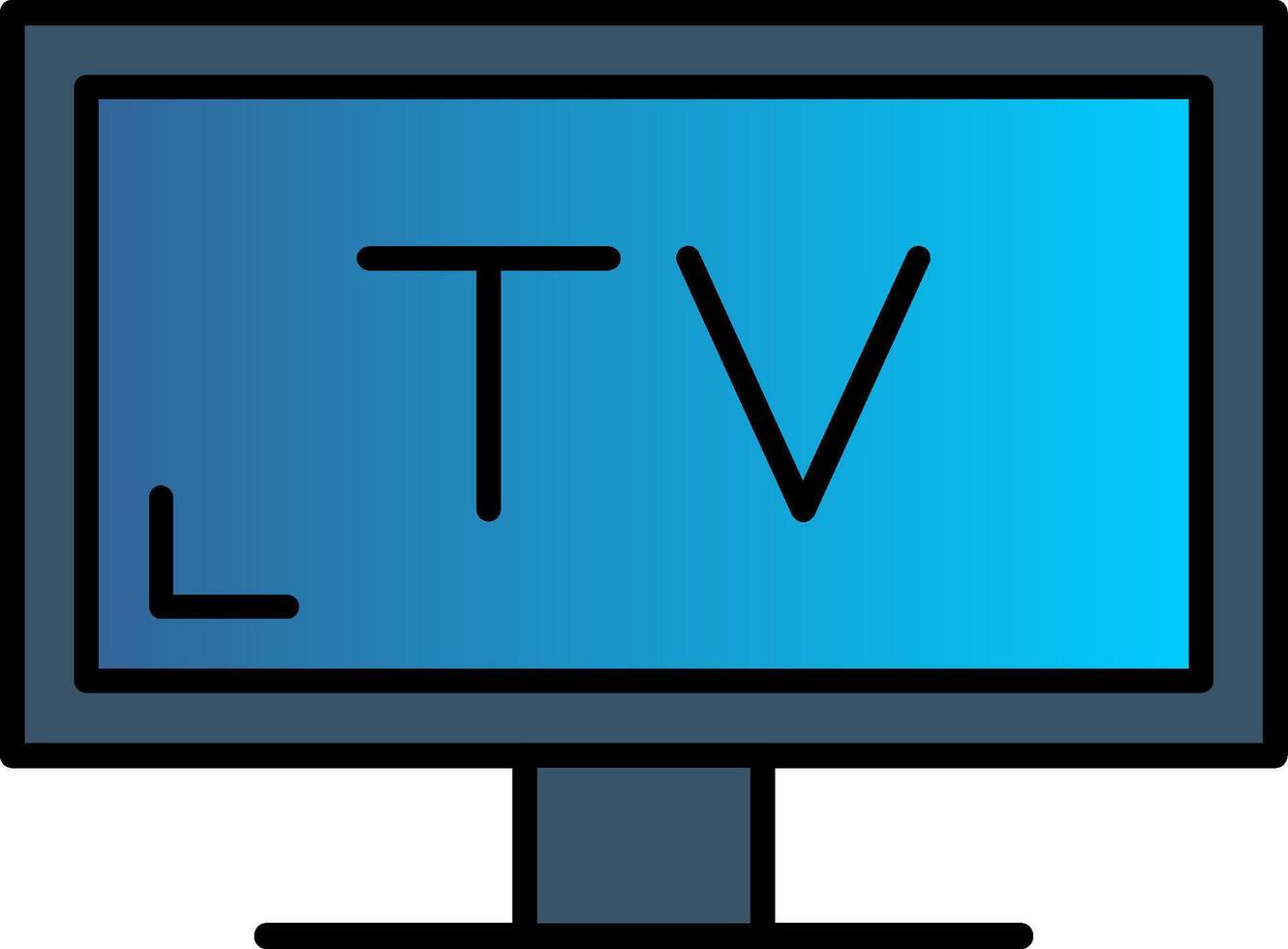televisión línea lleno degradado icono vector