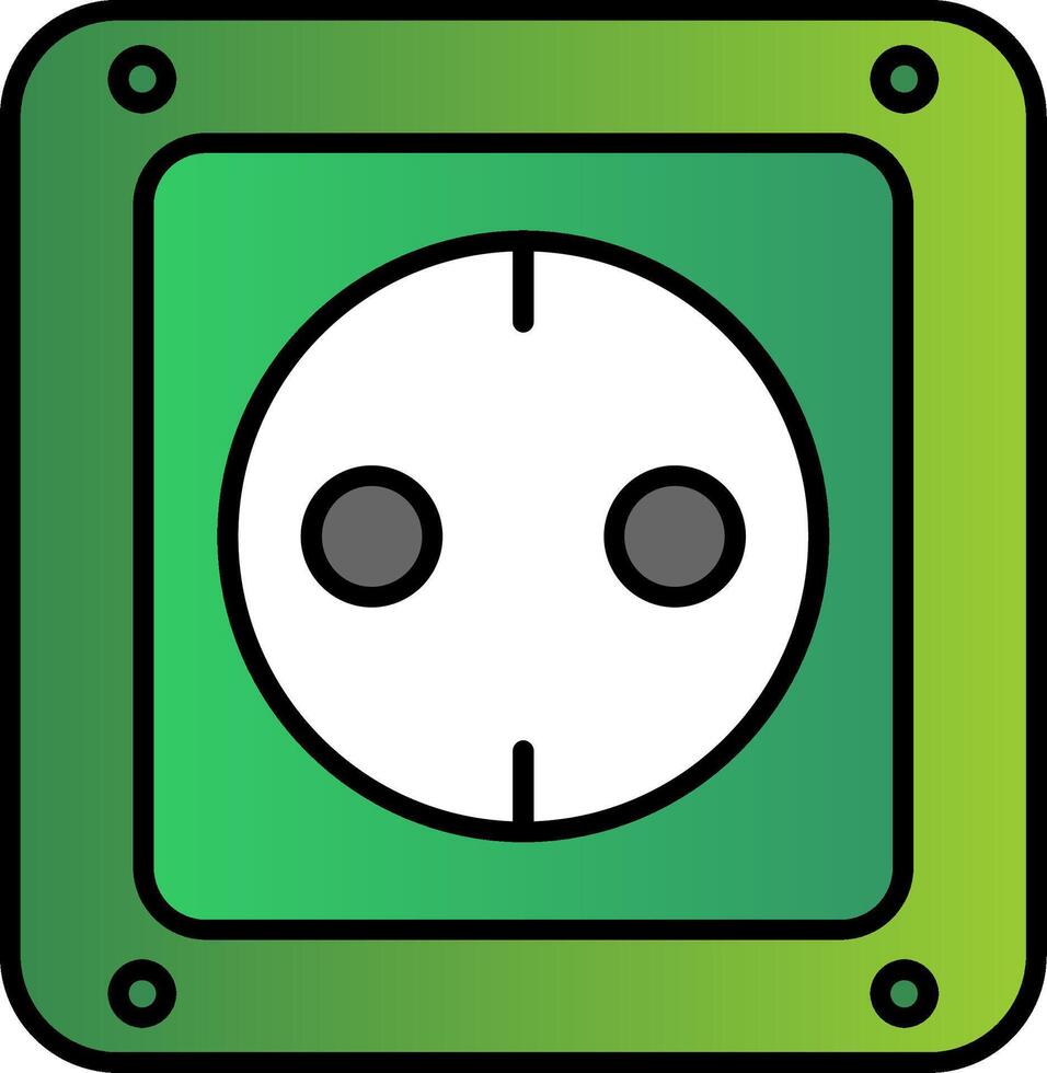 Socket Line Filled Gradient  Icon vector