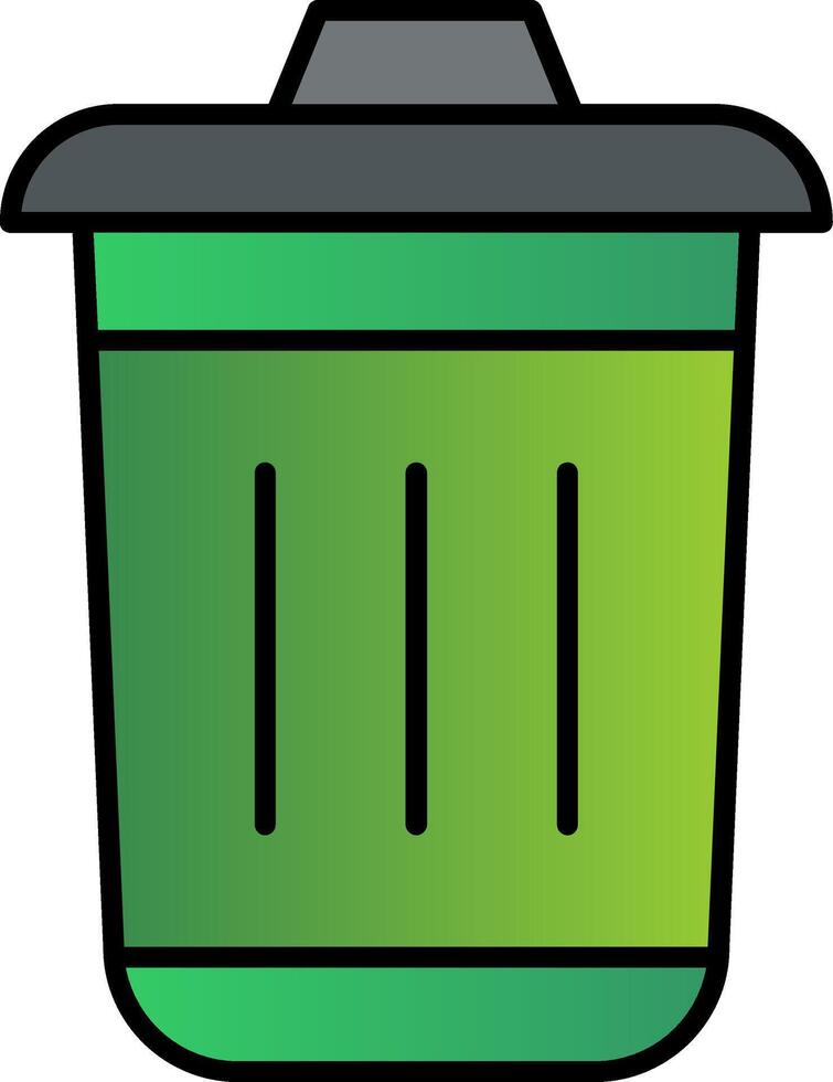 Dustbin Line Filled Gradient  Icon vector