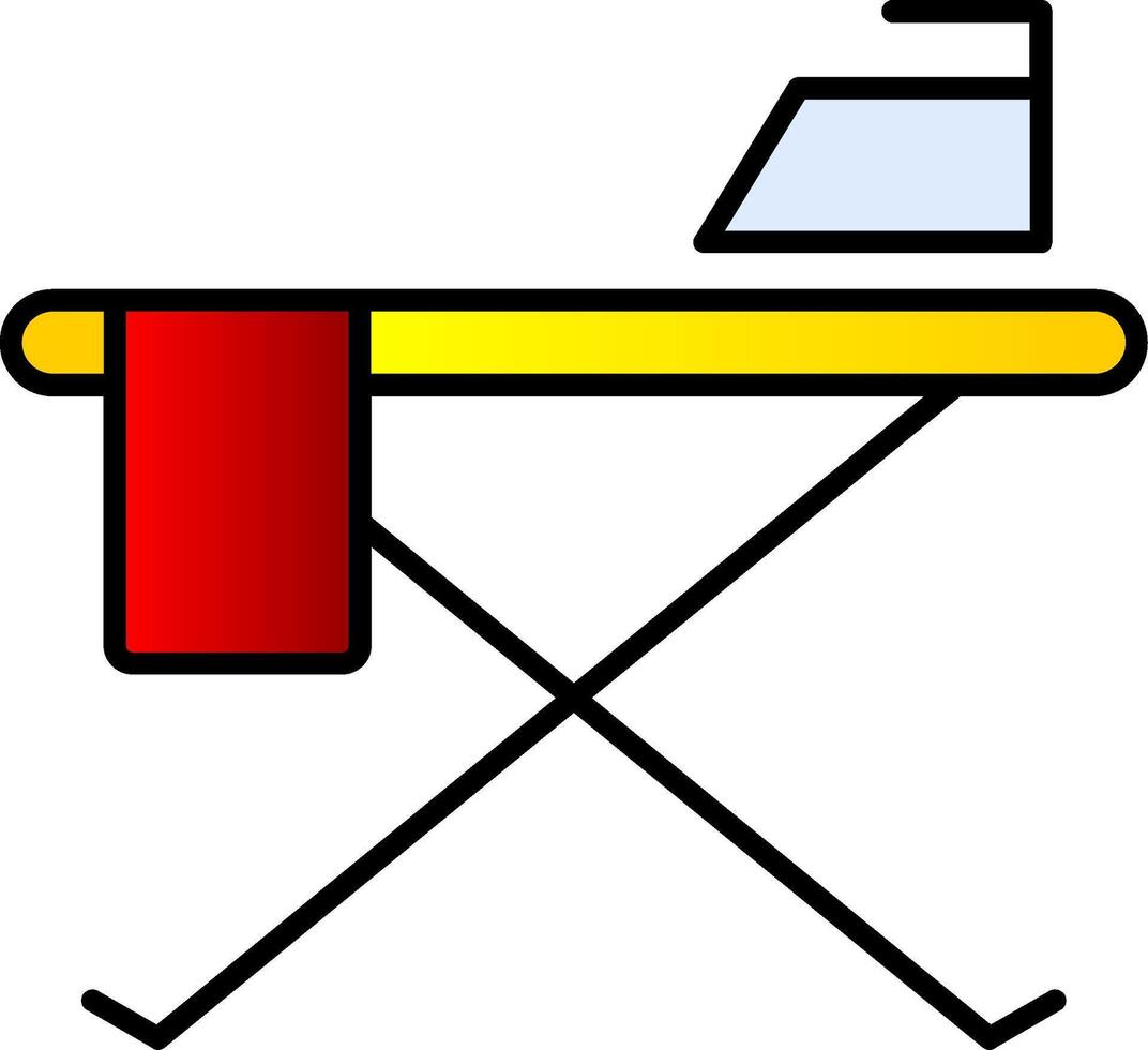 Iron Board Line Filled Gradient  Icon vector