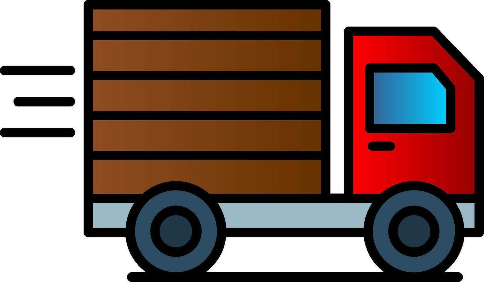 Cargo Truck Line Filled Gradient  Icon vector