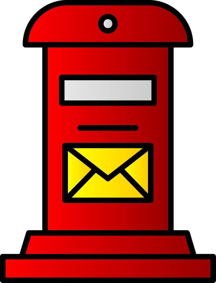 Letter Box Line Filled Gradient  Icon vector