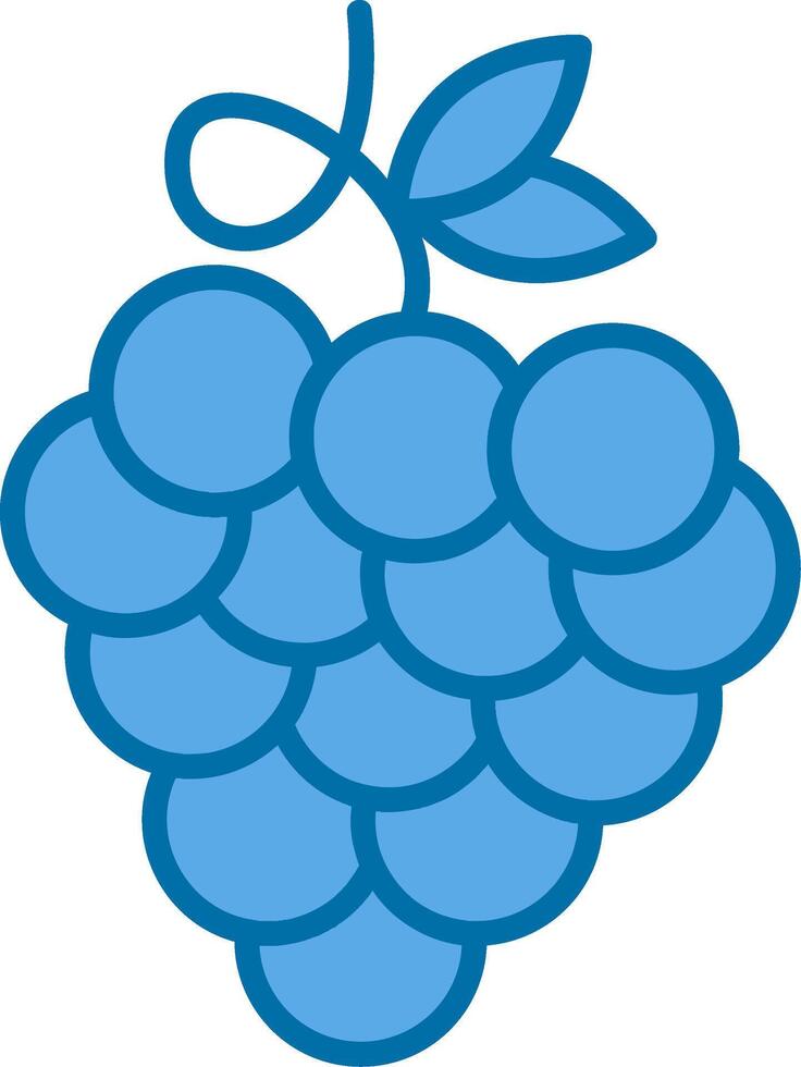 Zinfandel Grapes Filled Blue  Icon vector