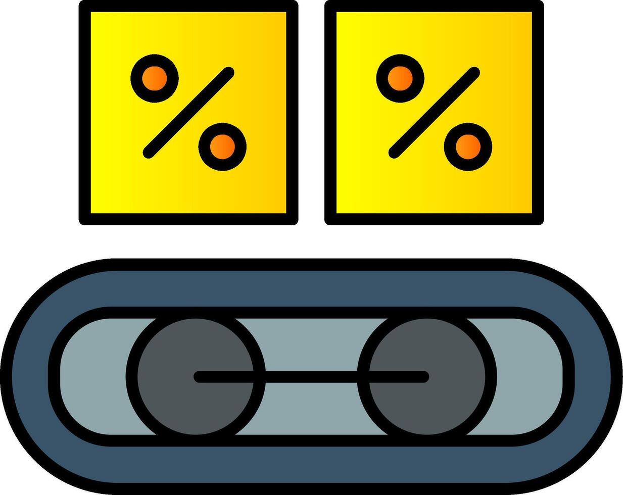 Conveyor Band Line Filled Gradient  Icon vector