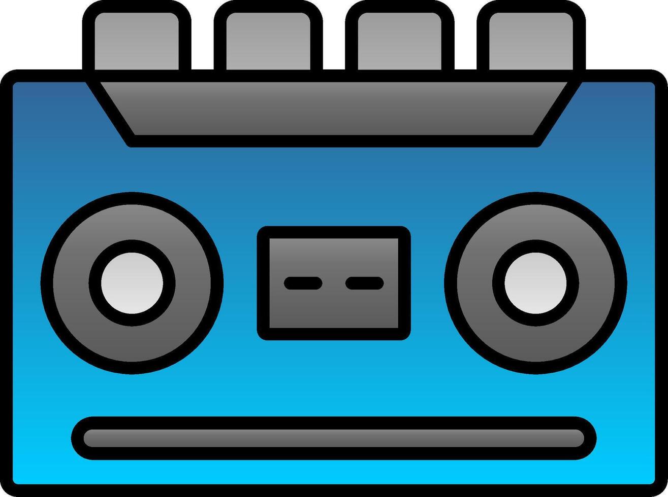 Cassette Recorder Line Filled Gradient  Icon vector