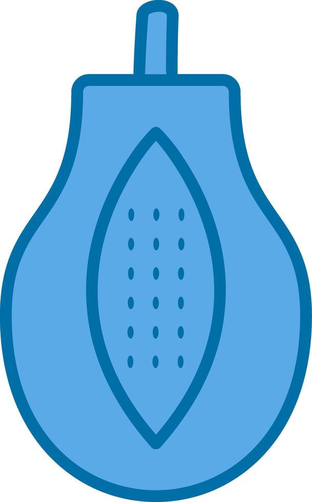 papaya lleno azul icono vector