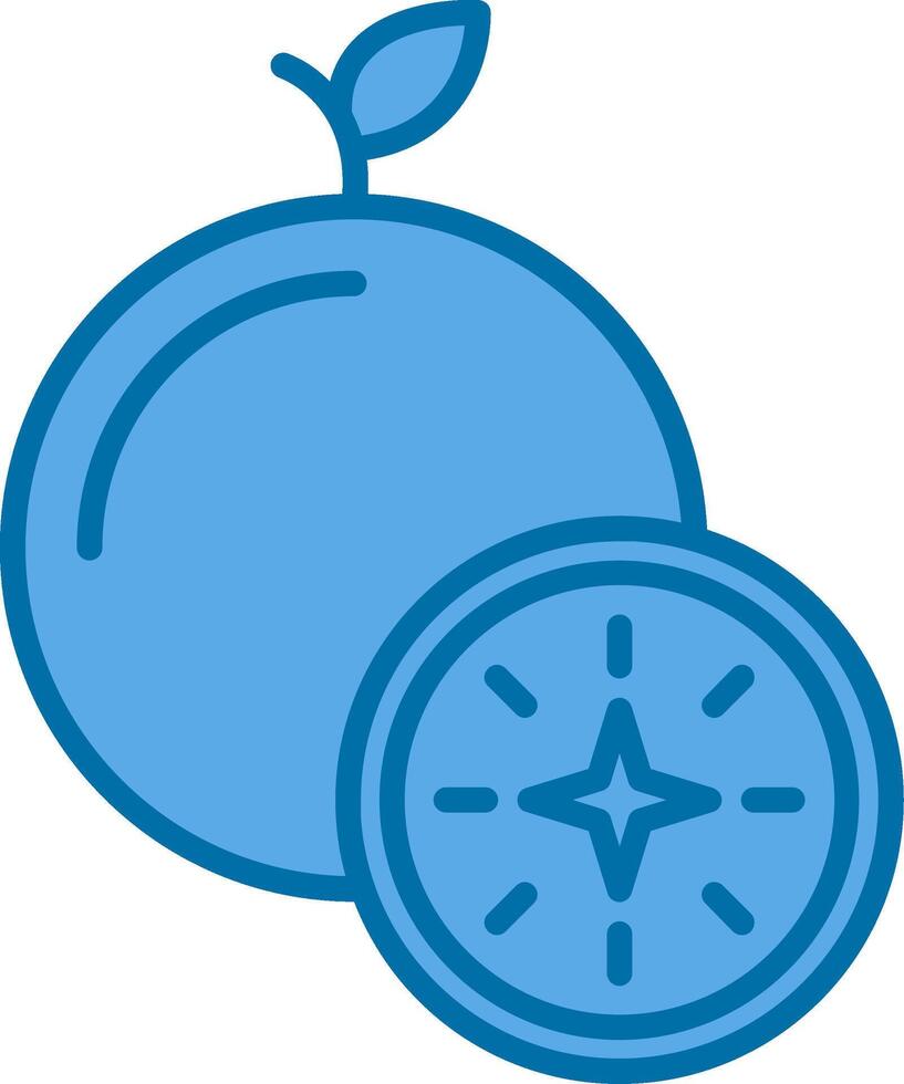 guayaba lleno azul icono vector