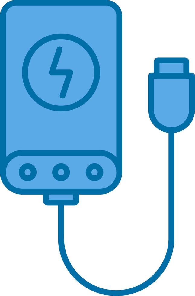 Power Bank Filled Blue  Icon vector