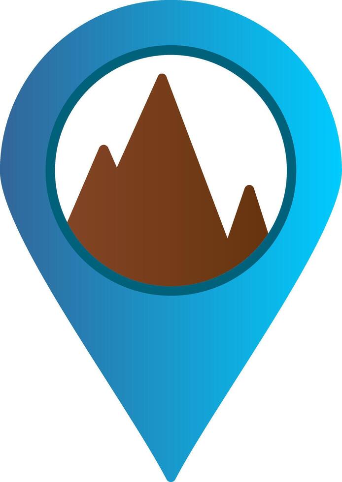 Hill Map Flat Gradient  Icon vector