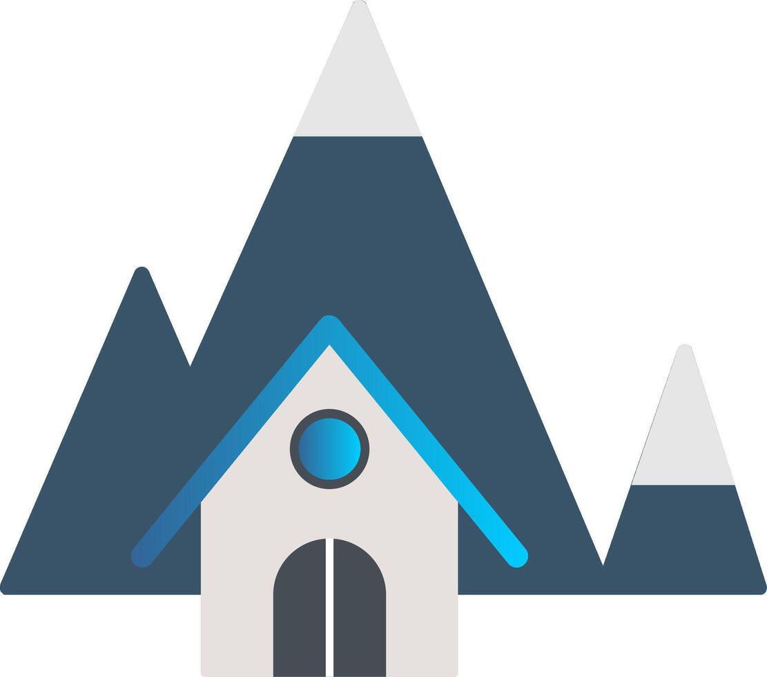 Mountain House Flat Gradient  Icon vector