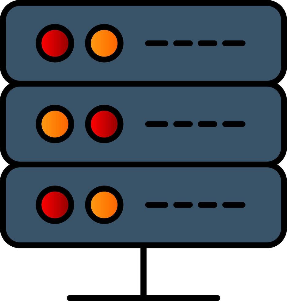 Server Line Filled Gradient  Icon vector