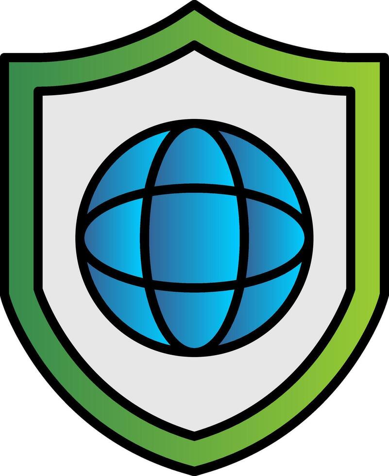 Protected Network Line Filled Gradient  Icon vector