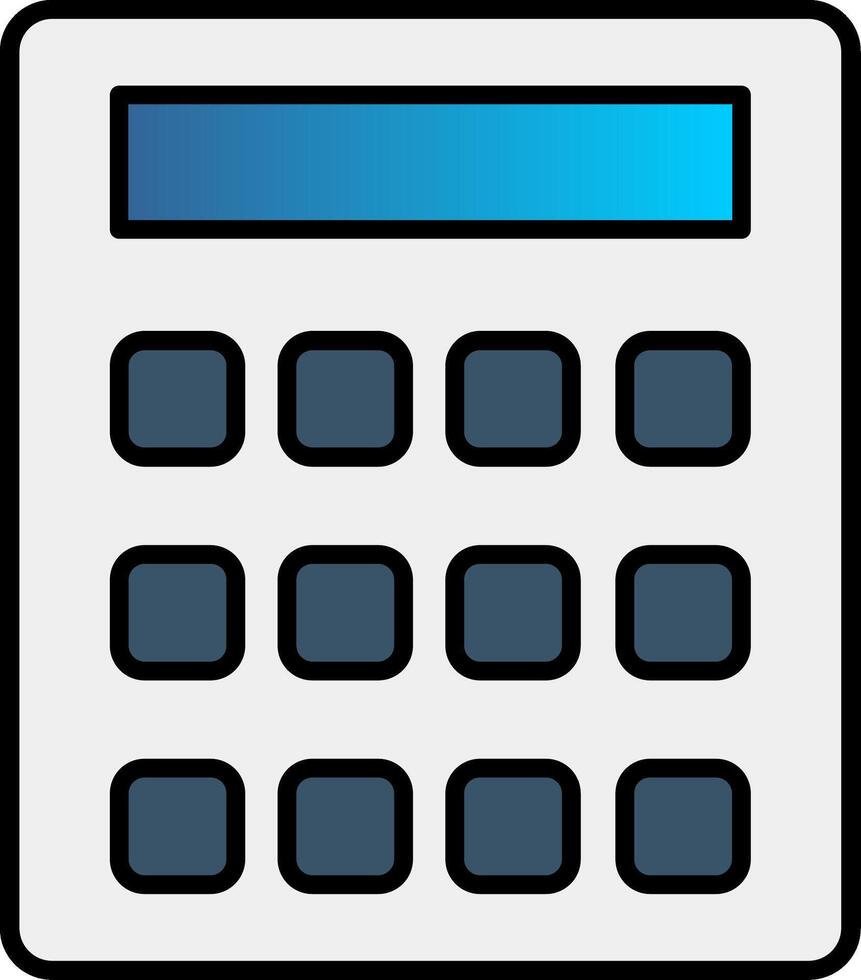 Calculation Line Filled Gradient  Icon vector