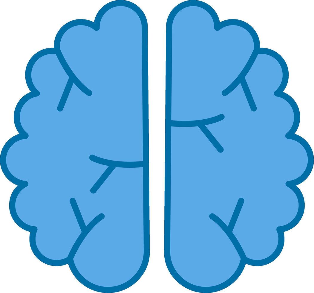 psicología lleno azul icono vector