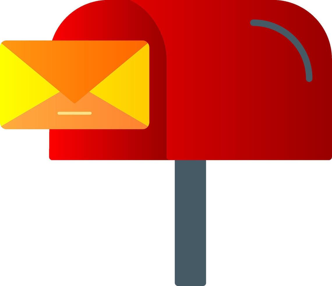 Mail Box Flat Gradient  Icon vector