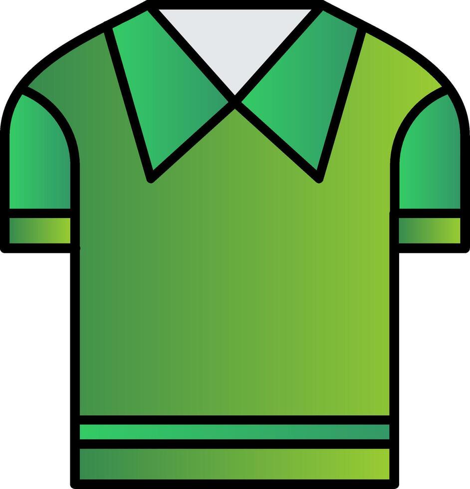 casual camisa línea lleno degradado icono vector