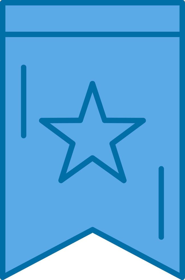 Book Marked Filled Blue  Icon vector