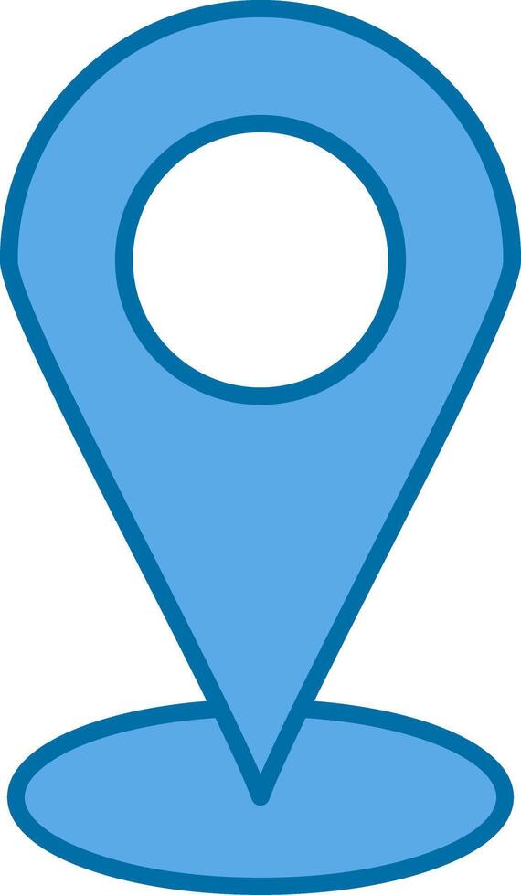 Starred Location Filled Blue  Icon vector