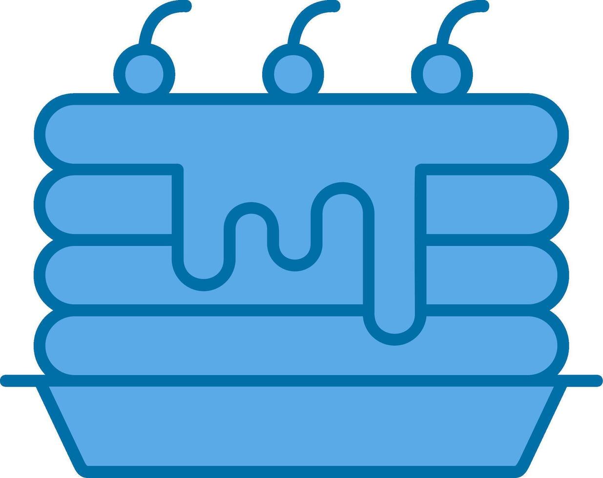 Pancakes Filled Blue  Icon vector