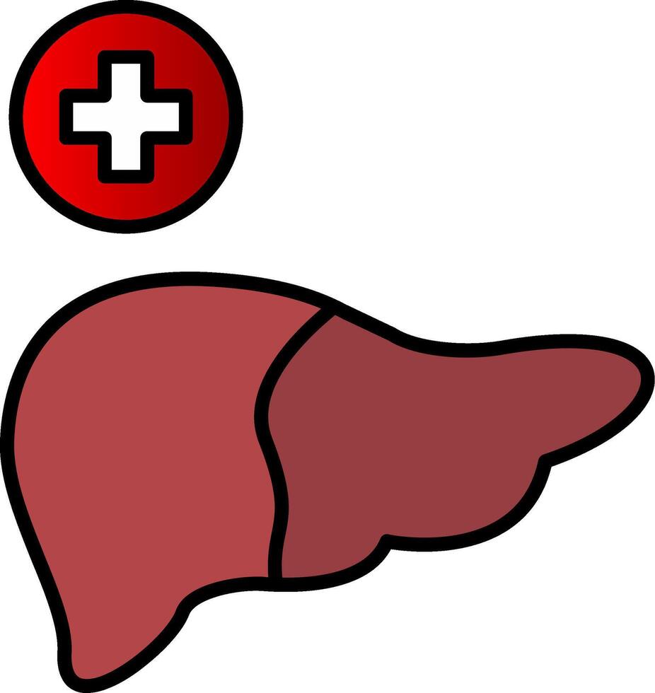 Liver Line Filled Gradient  Icon vector