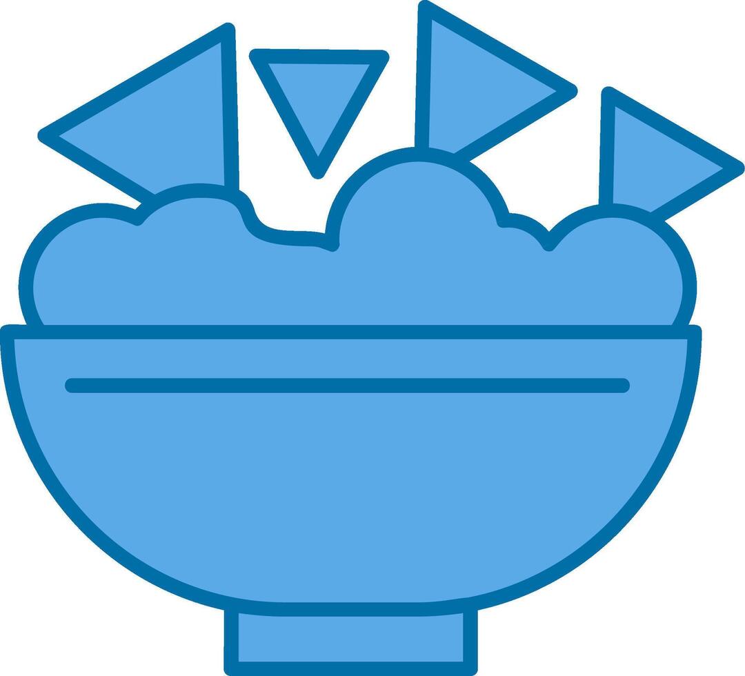 Nachos Filled Blue  Icon vector