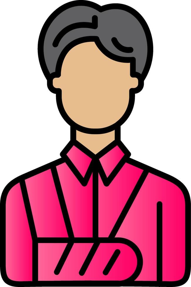 Bandaged Person Line Filled Gradient  Icon vector