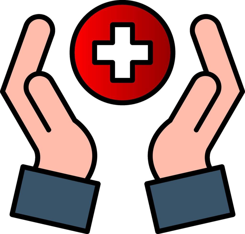 Health Care Line Filled Gradient  Icon vector