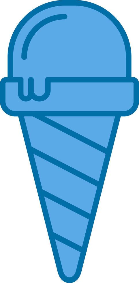 hielo crema lleno azul icono vector