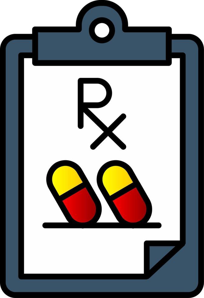 Prescription Line Filled Gradient  Icon vector