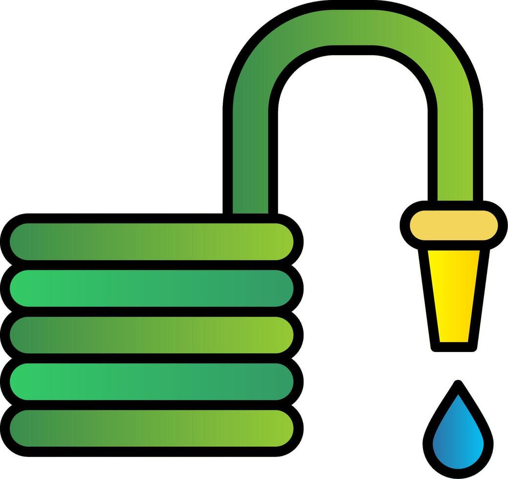 Garden Hose Line Filled Gradient  Icon vector