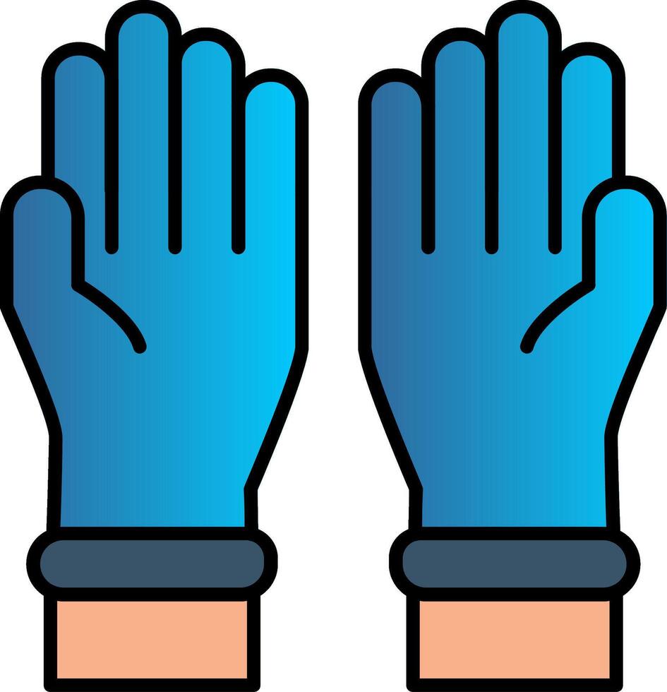 Protective Gloves Line Filled Gradient  Icon vector