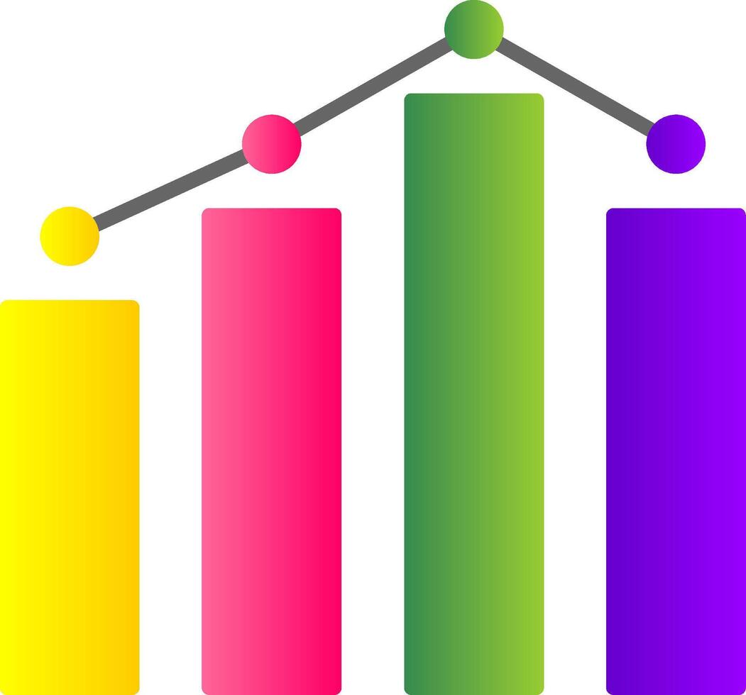 Graph Flat Gradient  Icon vector