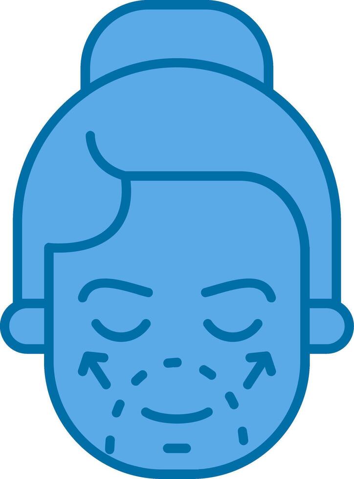 facial el plastico cirugía lleno azul icono vector