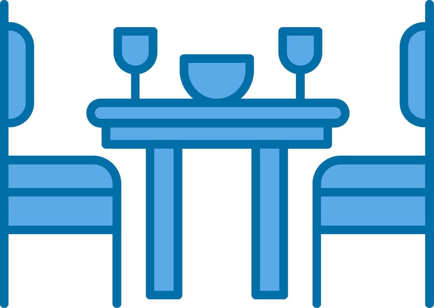 Dining Room Filled Blue  Icon vector